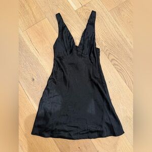 Hello Molly Black Satin Dress